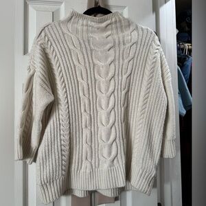 Vince camuto 3/4 sleeve white mock neck sweater